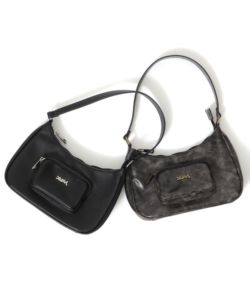 X-girl（エックスガール）の「FAUX LEATHER HAND BAG（ハンドバッグ・レディース・シルバー/ゴールド・ONE SIZE）」の6枚目の写真