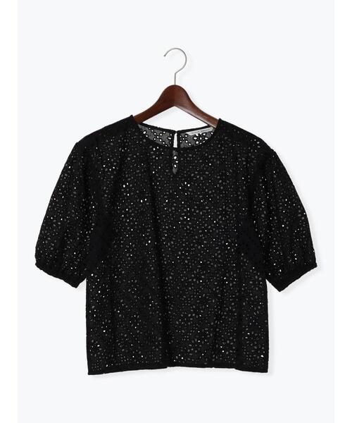 Te chichi TERRASSE（テチチテラス）の「【セットアップ可】カットワークレースボリューム袖ブラウス（シャツ/ブラウス・レディース・グリーン/オフホワイト/ブラック・F）」の12枚目の写真