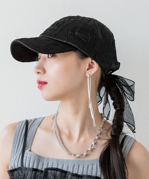 HARE（ハレ）の「バックリボンキャップ(HARE)（キャップ・レディース・ブラック/ブラック系その他・FREE）」の5枚目の写真