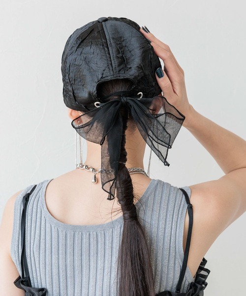 HARE（ハレ）の「バックリボンキャップ(HARE)（キャップ・レディース・ブラック/ブラック系その他・FREE）」の7枚目の写真