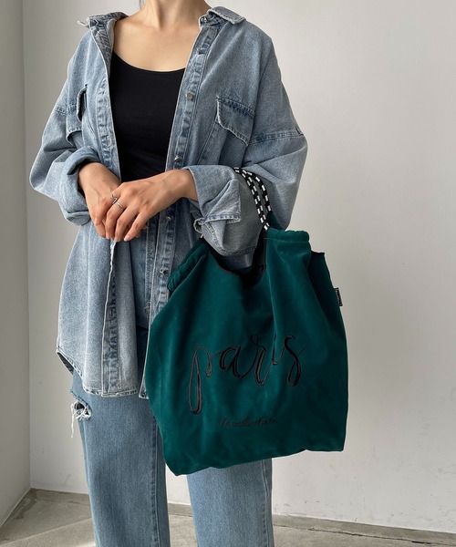 210nouve（トゥージュヌーブ）の「デザイン 刺繍 マーケット トートバッグ（トートバッグ・レディース・ゴールド/シルバー/カーキ/パープル/ブルー/ベージュ/ホワイト/ブラック/ゼブラ/ネイビー/ブラウン系その他/グリーン系その他/ベージュ系その他/パープル系その他/ワインレッド/ブルーグリーン/オリーブ/ライトベージュ/ダークグリーン/グレー系3/ネイビー系1/ピンク系1/ピンク系2/グレー系2/ブラウン系1/ブラウン系2/ブラック系2/ネイビー系2/ネイビー系/ホワイト系/オレンジ系その他/カーキ系2/ベージュ系1/カーキ系1/ベージュ系2/グレー系その他・FREE）」の19枚目の写真