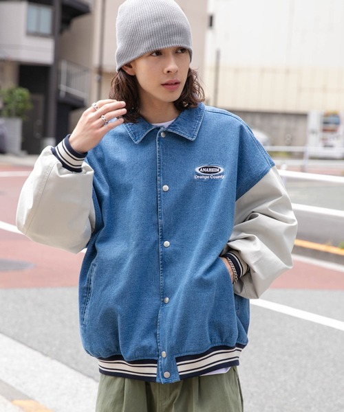 WEGO（ウィゴー）の「WEGO/デニムスタジャン（デニムジャケット・メンズ・ブラック/ライトインディゴブルー・MEDIUM/LARGE）」の13枚目の写真