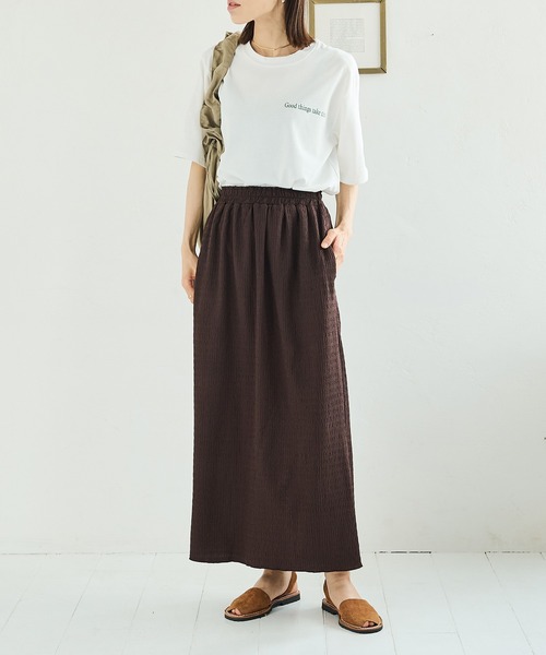 Crisp(クリスプ)の「ストレートラフカットスカート(スカート・レディース・ベージュ/ブラウン/ピンク/グレイッシュベージュ/チャコールグレー・FREE)」の14枚目の写真