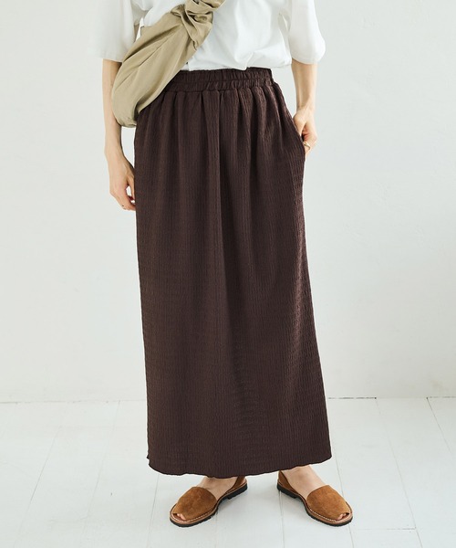 Crisp(クリスプ)の「ストレートラフカットスカート(スカート・レディース・ベージュ/ブラウン/ピンク/グレイッシュベージュ/チャコールグレー・FREE)」の11枚目の写真