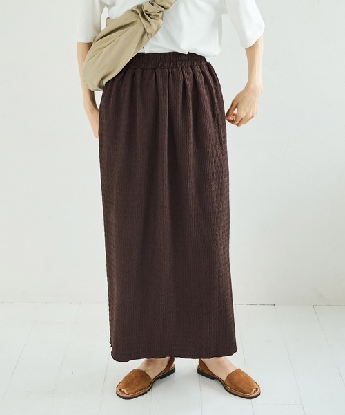 Crisp(クリスプ)の「ストレートラフカットスカート(スカート・レディース・ベージュ/ブラウン/ピンク/グレイッシュベージュ/チャコールグレー・FREE)」の10枚目の写真