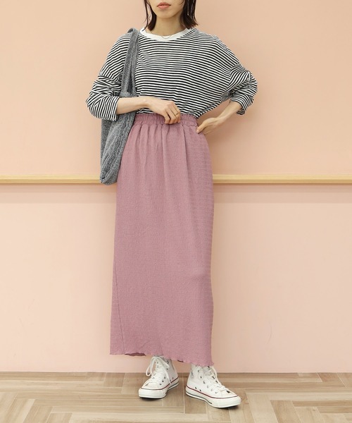 Crisp(クリスプ)の「ストレートラフカットスカート(スカート・レディース・ベージュ/ブラウン/ピンク/グレイッシュベージュ/チャコールグレー・FREE)」の21枚目の写真