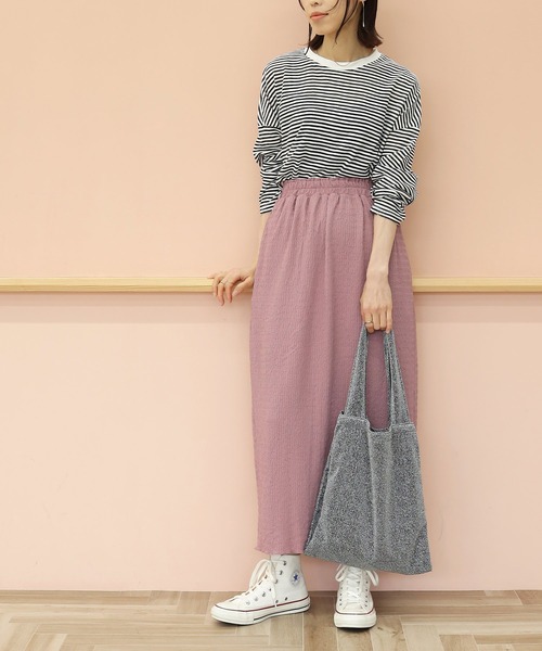 Crisp(クリスプ)の「ストレートラフカットスカート(スカート・レディース・ベージュ/ブラウン/ピンク/グレイッシュベージュ/チャコールグレー・FREE)」の19枚目の写真