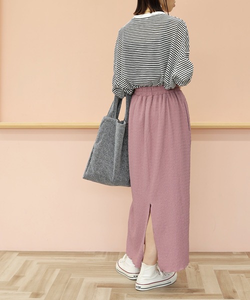 Crisp(クリスプ)の「ストレートラフカットスカート(スカート・レディース・ベージュ/ブラウン/ピンク/グレイッシュベージュ/チャコールグレー・FREE)」の18枚目の写真