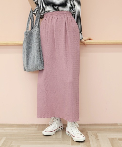 Crisp(クリスプ)の「ストレートラフカットスカート(スカート・レディース・ベージュ/ブラウン/ピンク/グレイッシュベージュ/チャコールグレー・FREE)」の16枚目の写真