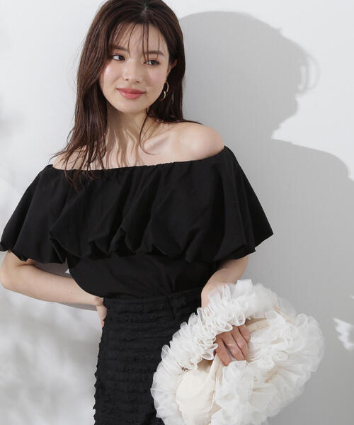 PROPORTION BODY DRESSING（プロポーションボディドレッシング）の「バルーンオフショルブラウス / 1214210702（シャツ/ブラウス・レディース・ホワイト/ブラック・FREE）」の2枚目の写真