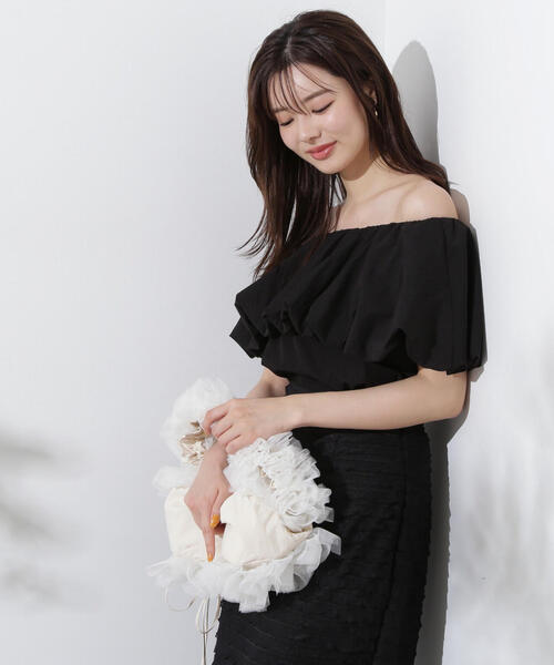 PROPORTION BODY DRESSING（プロポーションボディドレッシング）の「バルーンオフショルブラウス / 1214210702（シャツ/ブラウス・レディース・ホワイト/ブラック・FREE）」の4枚目の写真