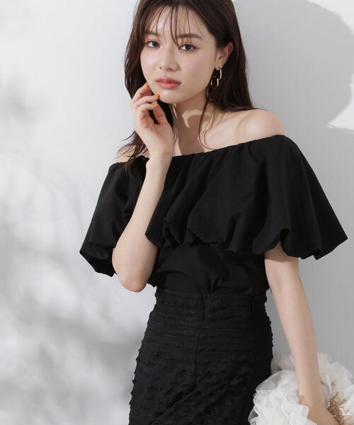 PROPORTION BODY DRESSING（プロポーションボディドレッシング）の「バルーンオフショルブラウス / 1214210702（シャツ/ブラウス・レディース・ホワイト/ブラック・FREE）」の7枚目の写真