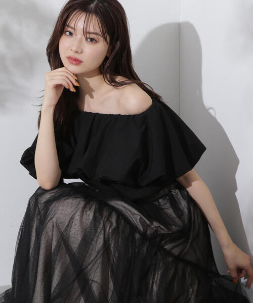 PROPORTION BODY DRESSING（プロポーションボディドレッシング）の「バルーンオフショルブラウス / 1214210702（シャツ/ブラウス・レディース・ホワイト/ブラック・FREE）」の9枚目の写真