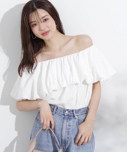 PROPORTION BODY DRESSING（プロポーションボディドレッシング）の「バルーンオフショルブラウス / 1214210702（シャツ/ブラウス・レディース・ホワイト/ブラック・FREE）」の17枚目の写真