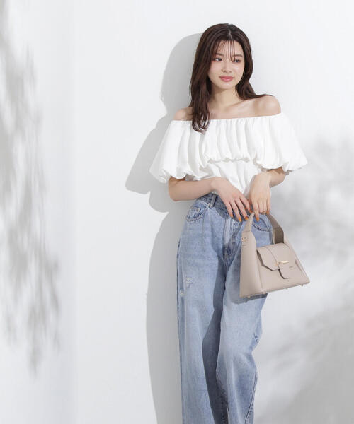 PROPORTION BODY DRESSING（プロポーションボディドレッシング）の「バルーンオフショルブラウス / 1214210702（シャツ/ブラウス・レディース・ホワイト/ブラック・FREE）」の18枚目の写真