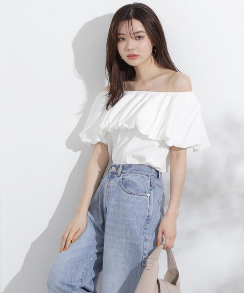 PROPORTION BODY DRESSING（プロポーションボディドレッシング）の「バルーンオフショルブラウス / 1214210702（シャツ/ブラウス・レディース・ホワイト/ブラック・FREE）」の19枚目の写真