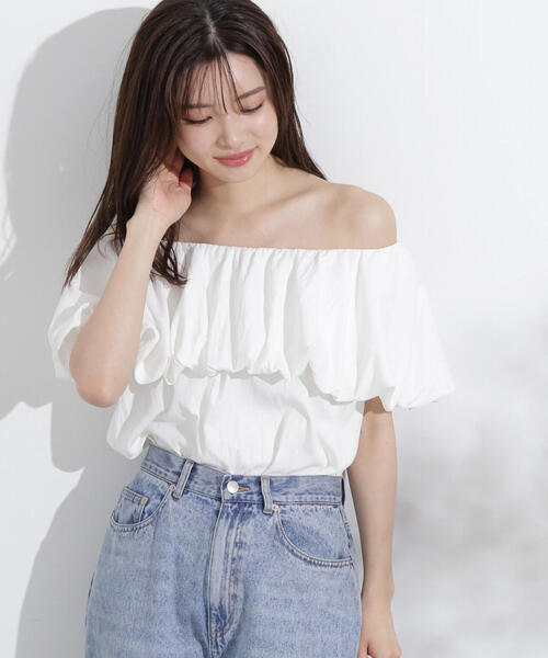 PROPORTION BODY DRESSING（プロポーションボディドレッシング）の「バルーンオフショルブラウス / 1214210702（シャツ/ブラウス・レディース・ホワイト/ブラック・FREE）」の22枚目の写真