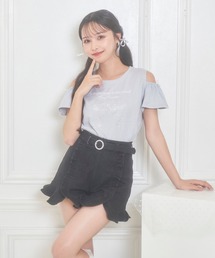 ビジューリボンTシャツ