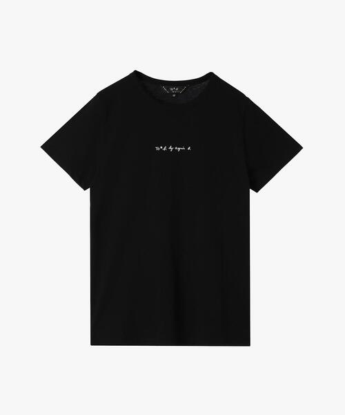 To b. by agnes b.(トゥービーバイアニエスベー)の「ミニロゴ コットン 半袖 Tシャツ(Tシャツ/カットソー・レディース・ブラック・38/40)」の2枚目の写真