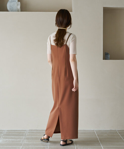 gemeil（ジェムイル）の「《再値下げ》【CEPIE. × gemeil】ダブルストラップミニマルワンピース（ワンピース・レディース・モカ/ブラック・S/M）」の14枚目の写真