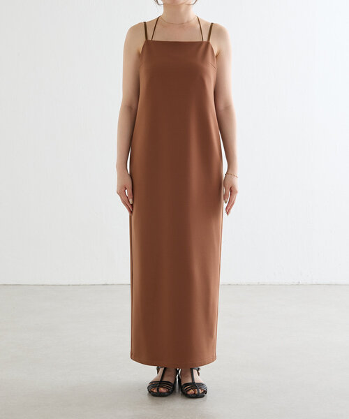gemeil（ジェムイル）の「《再値下げ》【CEPIE. × gemeil】ダブルストラップミニマルワンピース（ワンピース・レディース・モカ/ブラック・S/M）」の19枚目の写真