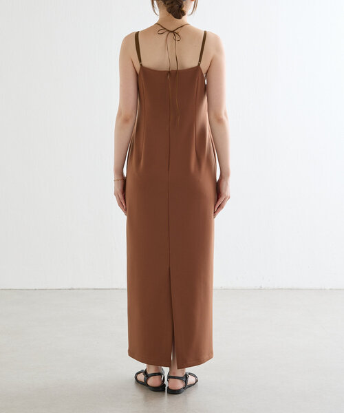 gemeil（ジェムイル）の「《再値下げ》【CEPIE. × gemeil】ダブルストラップミニマルワンピース（ワンピース・レディース・モカ/ブラック・S/M）」の8枚目の写真