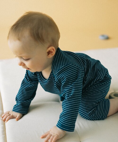 こども ビームス(コドモビームス)の「ベビー リブ カバーオール 2024(70~80cm)(ロンパース・キッズ・レッド系その他7/ネイビー/イエロー・70/80)」の6枚目の写真