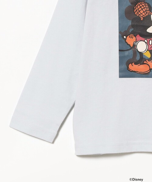 B:MING by BEAMS（ビーミングバイビームス）の「Disney / MICKEY MOUSE ポスター プリント Tシャツ（100～140cm）（Tシャツ/カットソー・キッズ・サックスブルー/ブラック・110/100/140/130/120）」の8枚目の写真