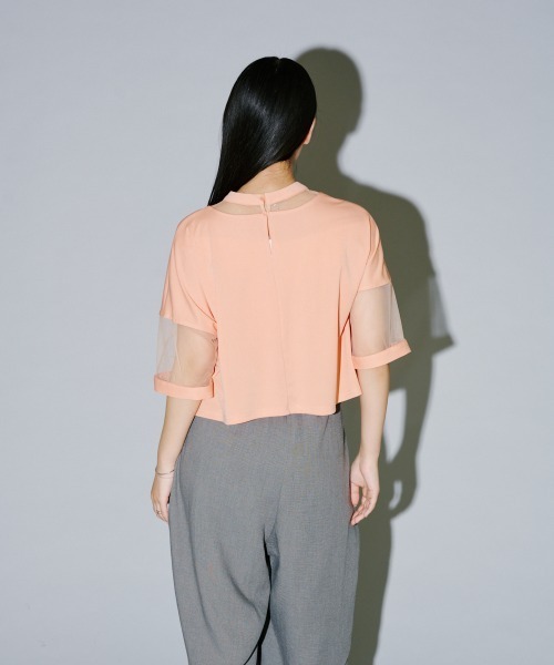 terrace(テラス)の「コンビネーションシアーショート丈カットソー(Tシャツ/カットソー・レディース・オレンジ/オフホワイト/グレー/ブラック/ピンク系その他・MEDIUM)」の20枚目の写真