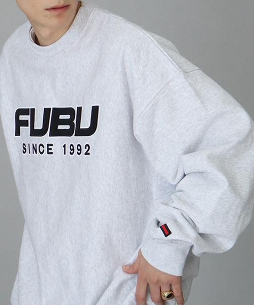 old fubu フブ　スウェット　トレーナー　グレー　古着　90s FUBU フブ トップス 裏毛スウェット トレーナー 。FUBUは