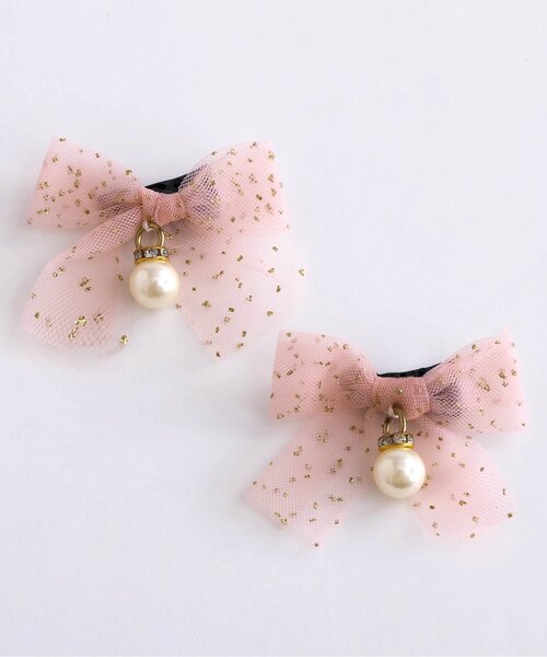 apres les cours(アプレレクール)の「チュールリボンヘアクリップ2個セット(バレッタ/ヘアクリップ・キッズ・ピンク/アイボリー/サックスブルー・FREE)」の7枚目の写真