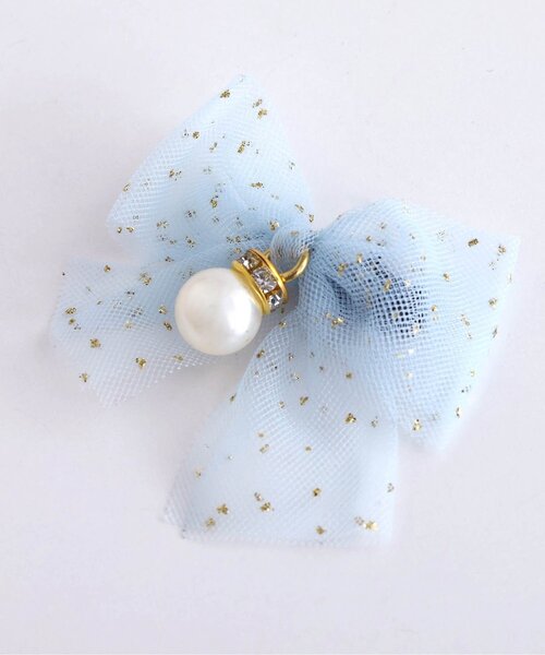 apres les cours(アプレレクール)の「チュールリボンヘアクリップ2個セット(バレッタ/ヘアクリップ・キッズ・ピンク/アイボリー/サックスブルー・FREE)」の12枚目の写真