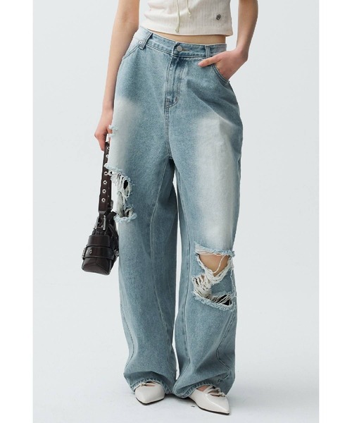 Midnight Move（ミッドナイトムーブ）の「Midnight Move／BL FITデニム（デニムパンツ・レディース・ブラック/ブルー・SMALL）」の2枚目の写真