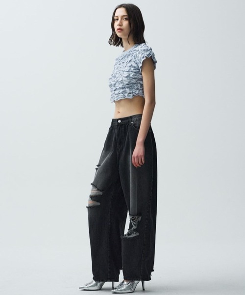 Midnight Move（ミッドナイトムーブ）の「Midnight Move／BL FITデニム（デニムパンツ・レディース・ブラック/ブルー・SMALL）」の7枚目の写真