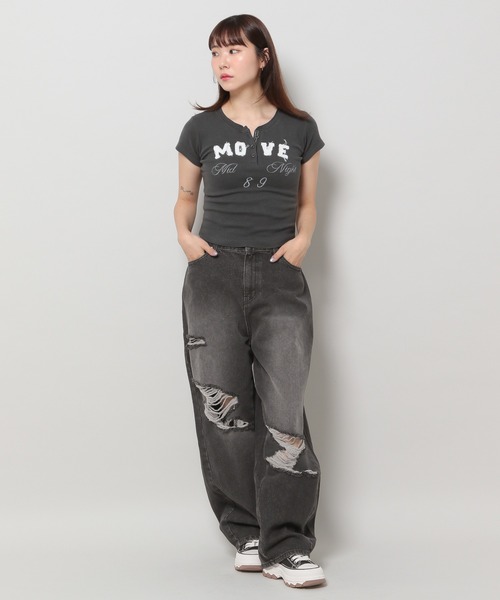 Midnight Move（ミッドナイトムーブ）の「Midnight Move／BL FITデニム（デニムパンツ・レディース・ブラック/ブルー・SMALL）」の15枚目の写真