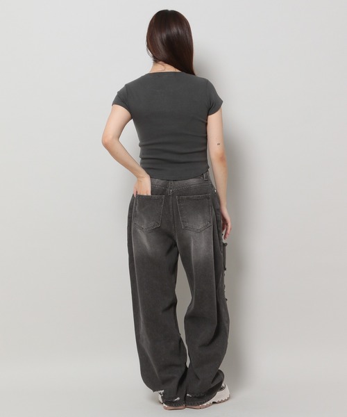 Midnight Move（ミッドナイトムーブ）の「Midnight Move／BL FITデニム（デニムパンツ・レディース・ブラック/ブルー・SMALL）」の16枚目の写真