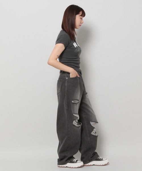 Midnight Move（ミッドナイトムーブ）の「Midnight Move／BL FITデニム（デニムパンツ・レディース・ブラック/ブルー・SMALL）」の17枚目の写真