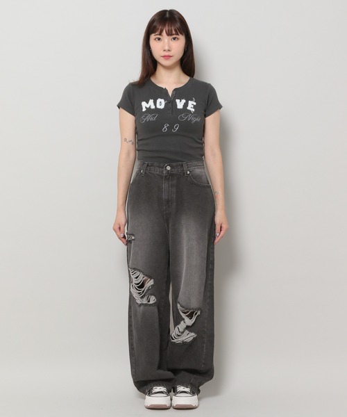 Midnight Move（ミッドナイトムーブ）の「Midnight Move／BL FITデニム（デニムパンツ・レディース・ブラック/ブルー・SMALL）」の22枚目の写真