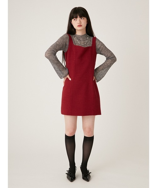 LILY BROWN（リリーブラウン）の「バックリボンディテールミニワンピース（ワンピース・レディース・レッド/ブラック/グレー・0/1）」の5枚目の写真