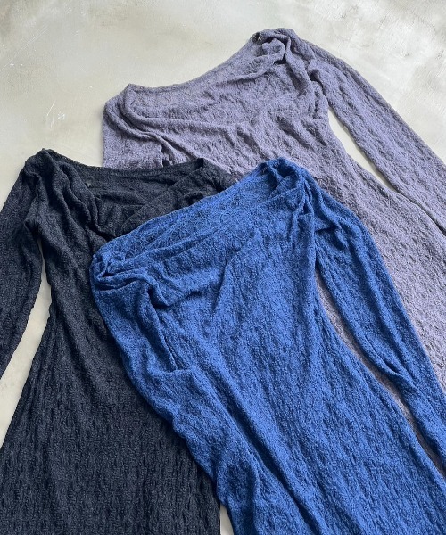 WONEM（ウォンエム）の「ドレープオフショルレースロングワンピース（ワンピース・レディース・ネイビー/ブラック/グレー・FREE）」の10枚目の写真