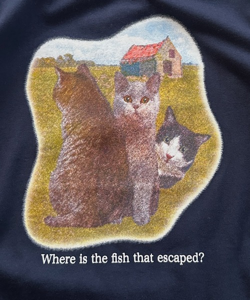 kutir（クティール）の「チュールドッキングパフスリーブ猫Tシャツ（Tシャツ/カットソー・レディース・ボルドー/ネイビー/アイボリー・FREE）」の19枚目の写真
