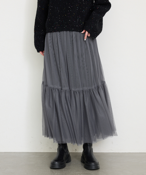 SLOBE IENA レイヤードチュールスカート SLOBE IENA（スローブイエナ）の「レイヤードチュチュスカート