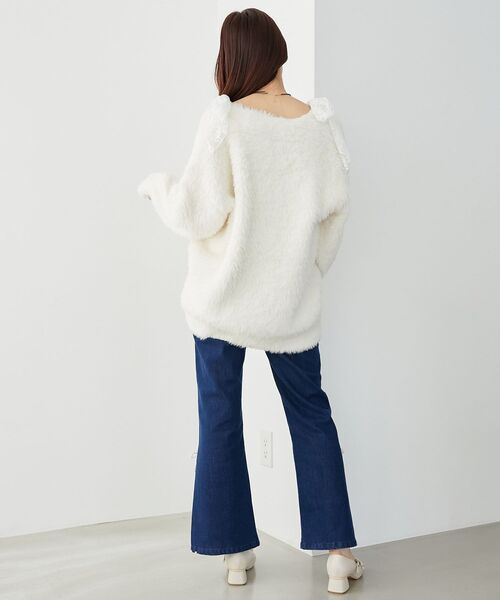 MAJESTIC LEGON（マジェスティックレゴン）の「フワフワシャギーミディカーディガン（カーディガン/ボレロ・レディース・チャコールグレー/アイボリー/ライトピンク/ブルー系その他5・MEDIUM）」の21枚目の写真