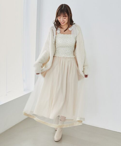 MAJESTIC LEGON（マジェスティックレゴン）の「フワフワシャギーミディカーディガン（カーディガン/ボレロ・レディース・チャコールグレー/アイボリー/ライトピンク/ブルー系その他5・MEDIUM）」の16枚目の写真