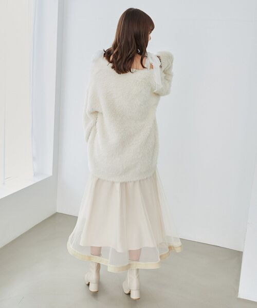 MAJESTIC LEGON（マジェスティックレゴン）の「フワフワシャギーミディカーディガン（カーディガン/ボレロ・レディース・チャコールグレー/アイボリー/ライトピンク/ブルー系その他5・MEDIUM）」の15枚目の写真