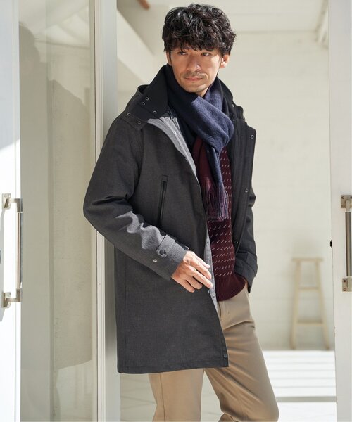 ikka（イッカ）の「【抗菌防臭】ラッセルバイカラーマフラー（マフラー・メンズ・グリーン/ブラック/ネイビー・FREE）」の8枚目の写真