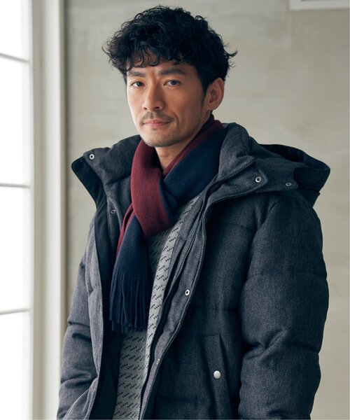 ikka（イッカ）の「【抗菌防臭】ラッセルバイカラーマフラー（マフラー・メンズ・グリーン/ブラック/ネイビー・FREE）」の9枚目の写真