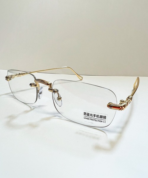 DiamondHearts（ダイヤモンドハーツ）の「スクエアレンズクリアメガネ（メガネ・レディース・ゴールド/シルバー・FREE）」の10枚目の写真