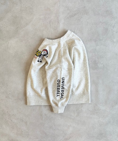 UNIVERSAL OVERALL（ユニバーサルオーバーオール）の「【UNIVERSAL OVERALL】別注プリントトレーナー（スウェット・キッズ・ブラック/オフホワイト/ベージュ・80/90/95/100/110/120/130/140/150）」の4枚目の写真