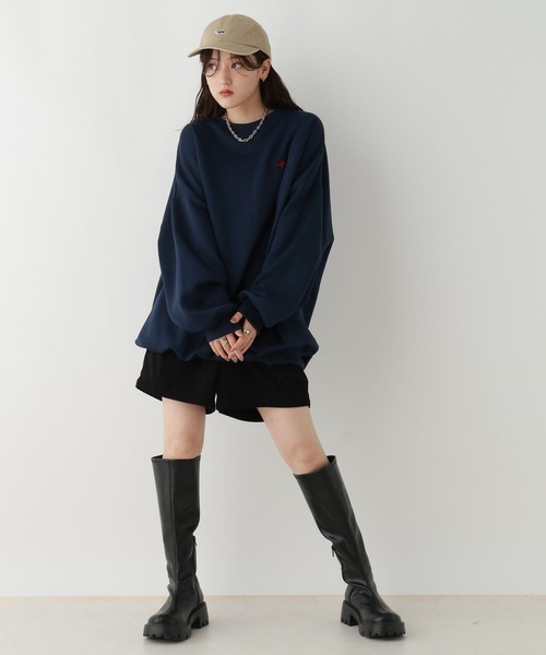 BEVERLY HILLS POLO CLUB（ビバリーヒルズポロクラブ）の「BEVERLY HILLS POLO CLUB/裏起毛ルーズスウェット（スウェット・レディース・ネイビー/ホワイト/レッド・FREE）」の22枚目の写真